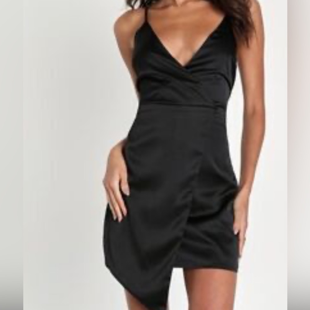 NWT! Lulus little Black Satin Dress